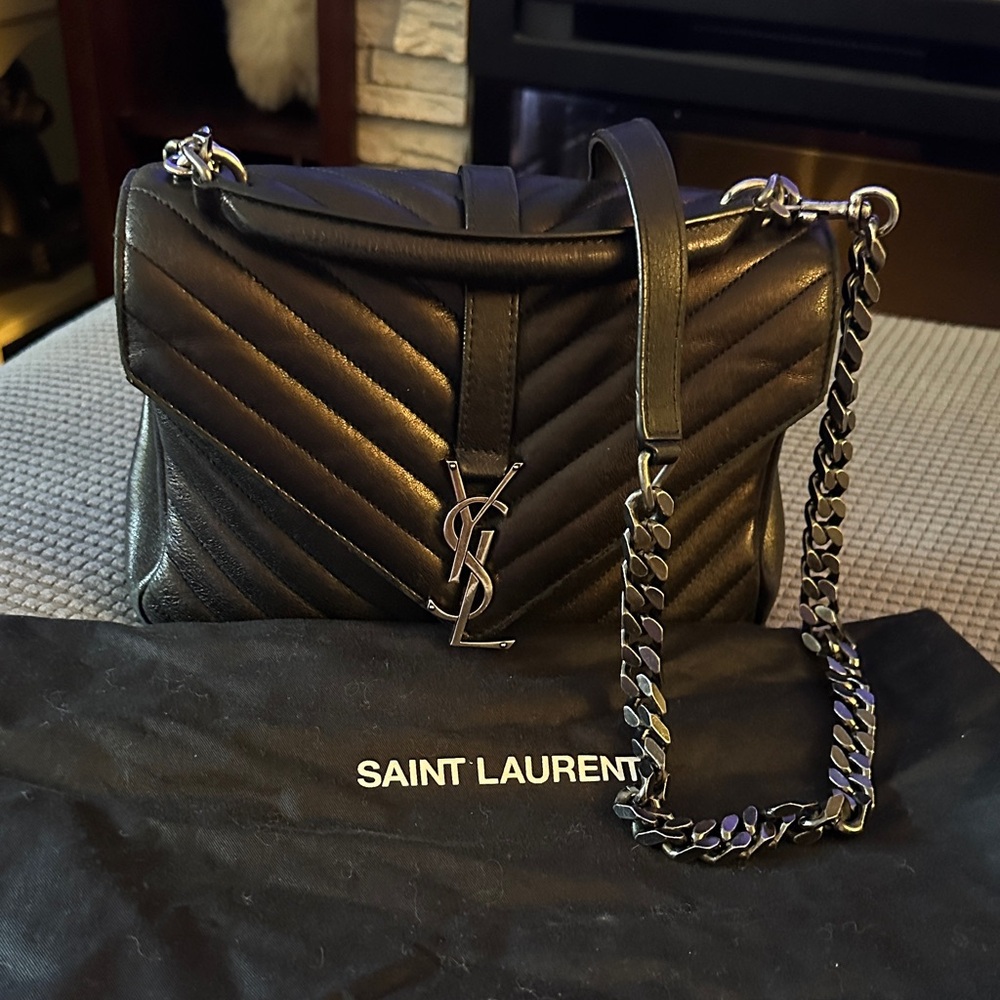 Saint Laurent college medium in quilted leather